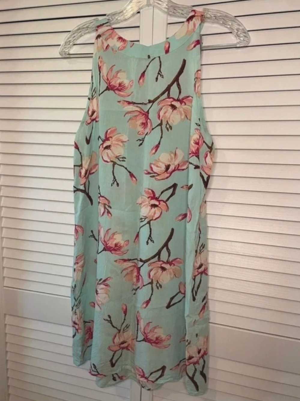 Charlie Paige Women's Sleeveless Halter Neck Mini Dress Blue Pink Floral Medium - Picture 5 of 9